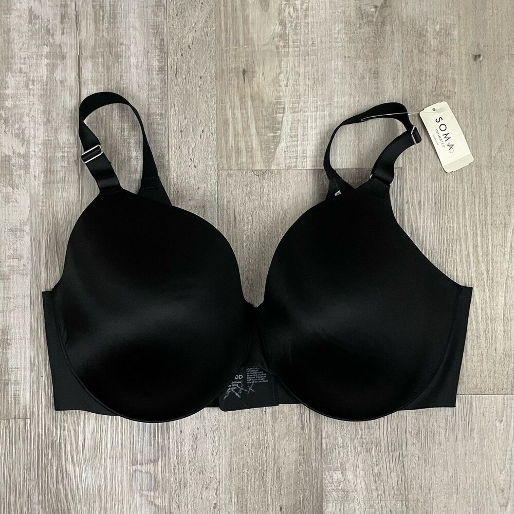Soma 40DDD Black Vanishing Back Full Coverage Bra